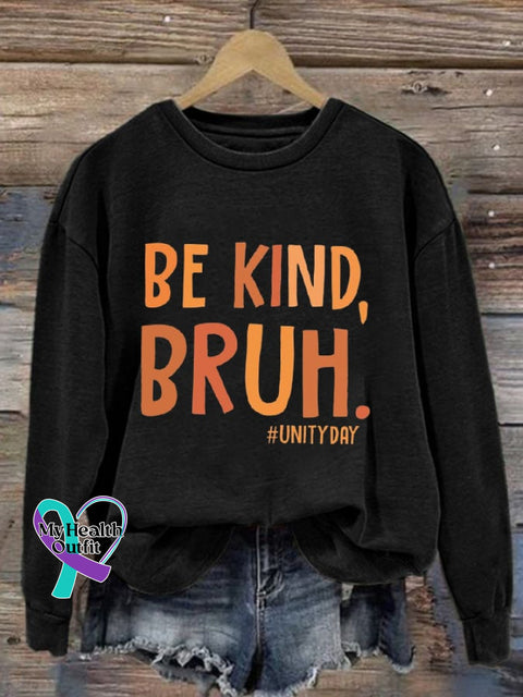 Women’s Be Kind Bruh Crew Neck Sweatshirt Black / S