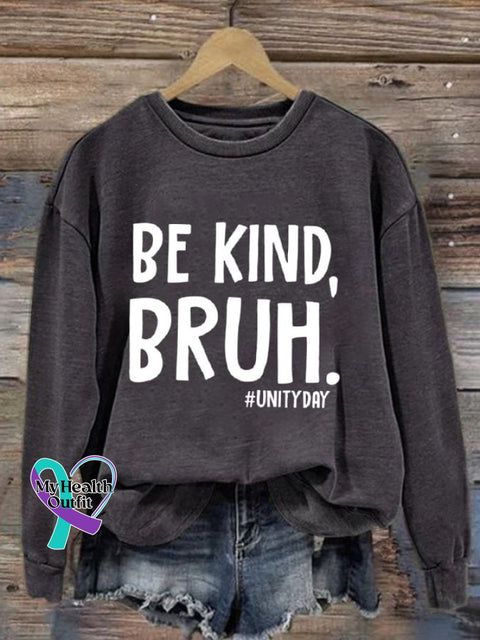 Women’s Be Kind Bruh Crew Neck Sweatshirt Dark Grey / S