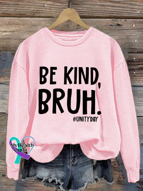 Women’s Be Kind Bruh Crew Neck Sweatshirt Pink / S