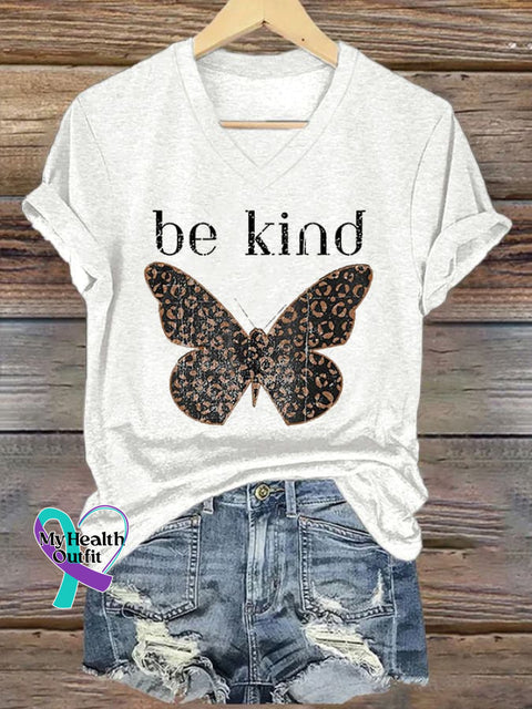 Women’s Be Kind Butterfly Print T-Shirt White / S