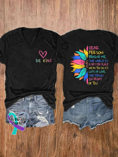 Women’s Be Kind Casual Printed T-Shirt Black / S