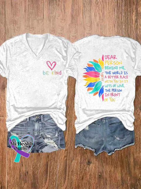 Women’s Be Kind Casual Printed T-Shirt White / S