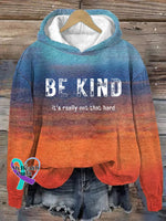 Women’s Be Kind It’s Really Not That Hard Printed Hoodie Orange / S