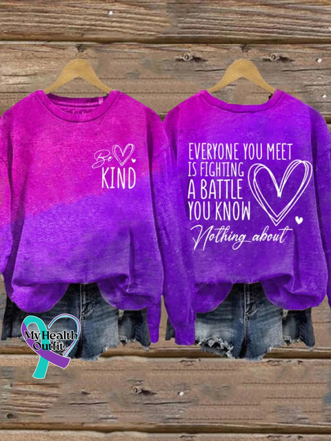 Women’s Be Kind Print Casual Sweatshir Picture 2 / S