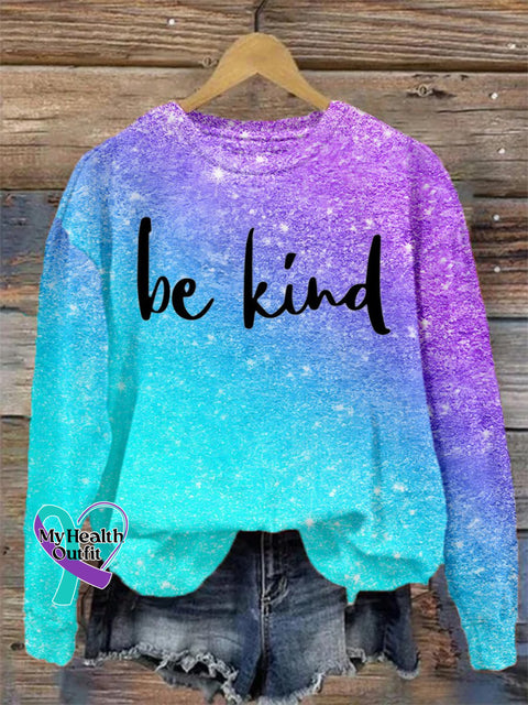 Women’s Be Kind Print Casual Sweatshirt Blue / S
