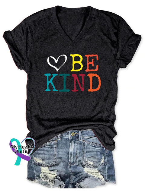 Women’s Be Kind Print Casual T-Shirt Black / S