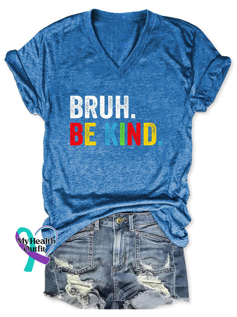 Women’s Be Kind Print Casual T-Shirt Blue / S