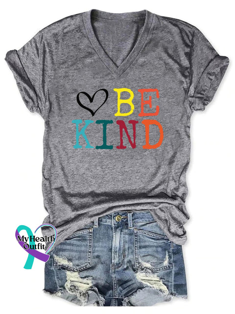 Women’s Be Kind Print Casual T-Shirt Grey / S