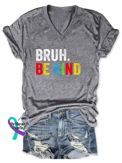 Women’s Be Kind Print Casual T-Shirt Grey / S