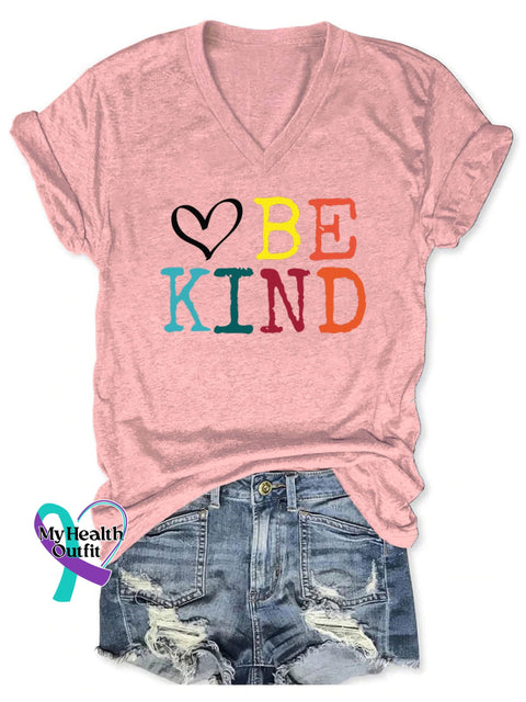 Women’s Be Kind Print Casual T-Shirt Pink / S