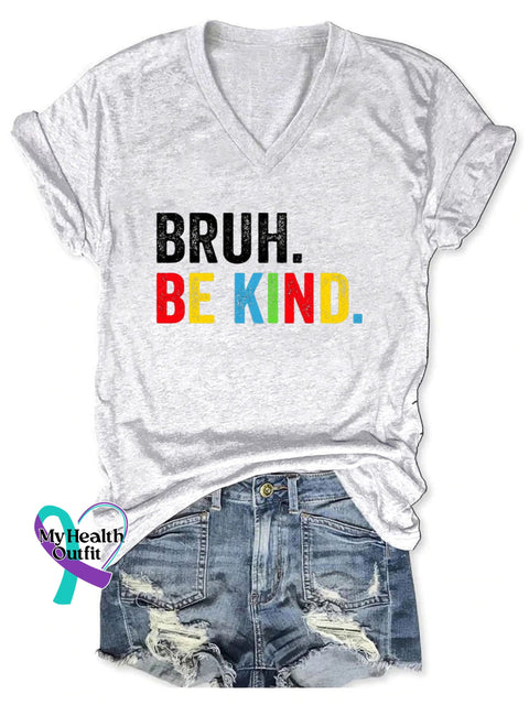 Women’s Be Kind Print Casual T-Shirt White / S