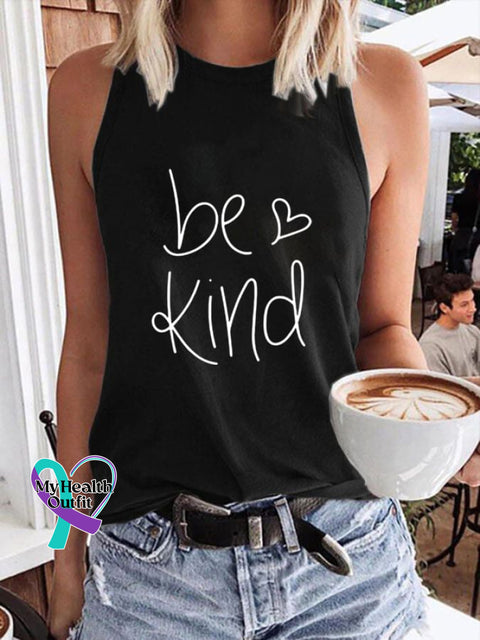 Women’s Be Kind Print Classic Vest Black / S