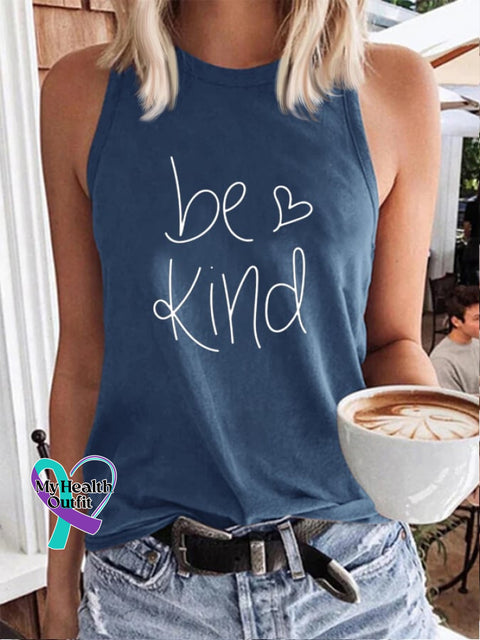 Women’s Be Kind Print Classic Vest Blue / S
