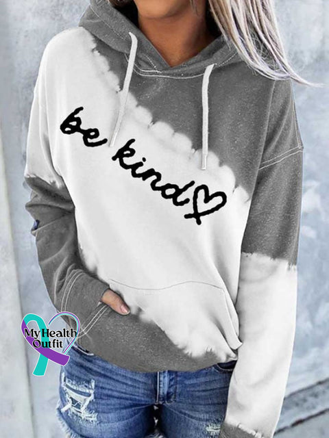 Women’s Be Kind Print Pocket Casual Hoodies