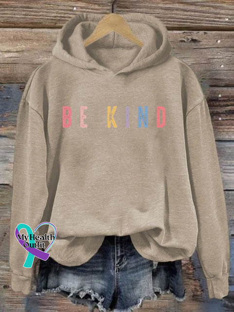 Women’s Be Kind Print Sweatshirt Khaki / S