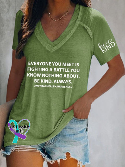 Women’s Be Kind Print T-Shirt Green / S