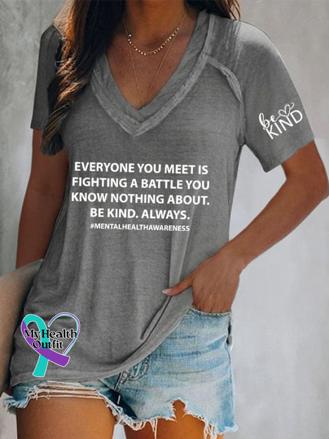 Women’s Be Kind Print T-Shirt Grey / S