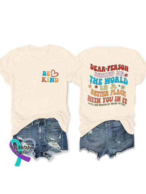 Women’s Be Kind Printed Crew Neck T-Shirt Apricot / S