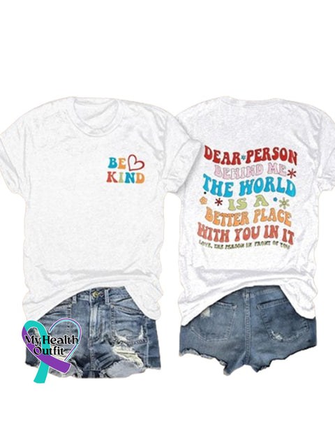 Women’s Be Kind Printed Crew Neck T-Shirt White / S