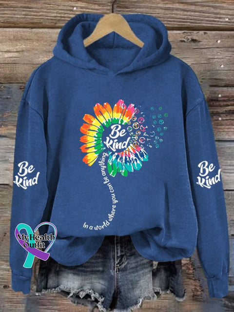 Women’s Be Kind Sunflower Print Sweatshirt Blue / S