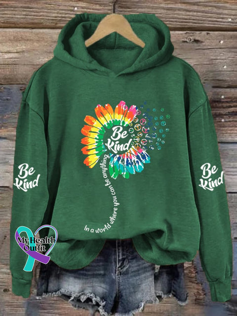 Women’s Be Kind Sunflower Print Sweatshirt Green / S
