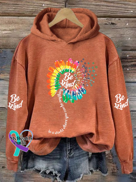 Women’s Be Kind Sunflower Print Sweatshirt Orange / S