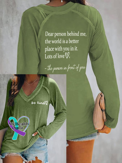 Women’s Be Kind The World Is A Better Place With You In It Print Casual T-Shirt Green / S