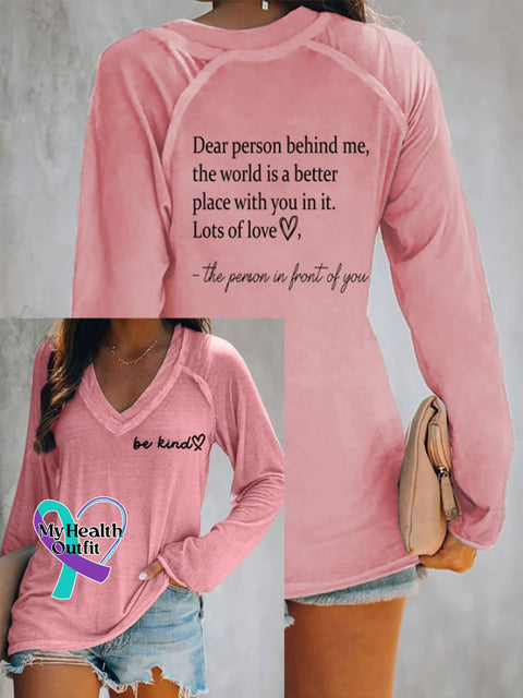 Women’s Be Kind The World Is A Better Place With You In It Print Casual T-Shirt Pink / S