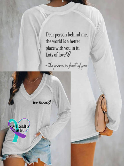 Women’s Be Kind The World Is A Better Place With You In It Print Casual T-Shirt White / S