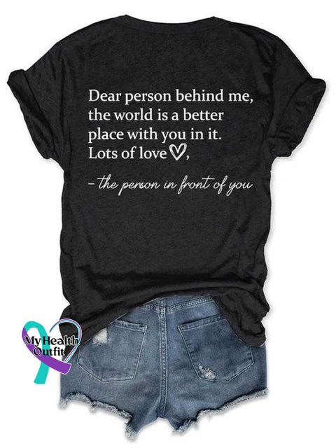 Women’s Be Kind The World Is A Better Place With You In It Print Round Neck T-Shirt