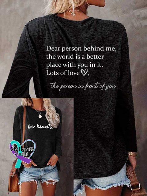 Women’s Be Kind The World Is A Better Place With You In It Print T-Shirt Black / S