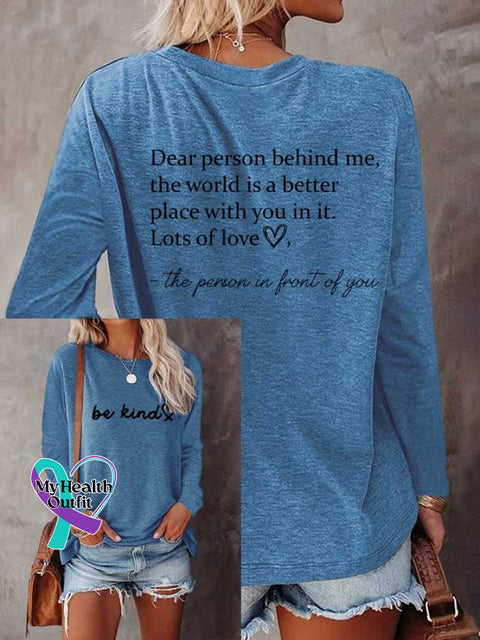 Women’s Be Kind The World Is A Better Place With You In It Print T-Shirt Blue / S