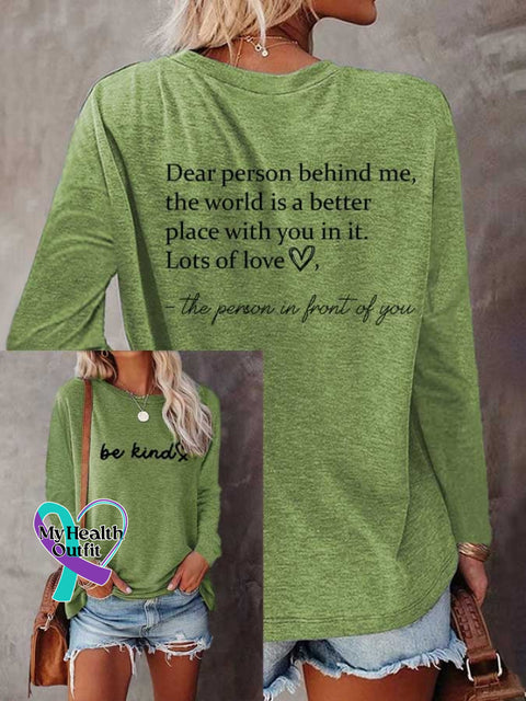 Women’s Be Kind The World Is A Better Place With You In It Print T-Shirt Green / S