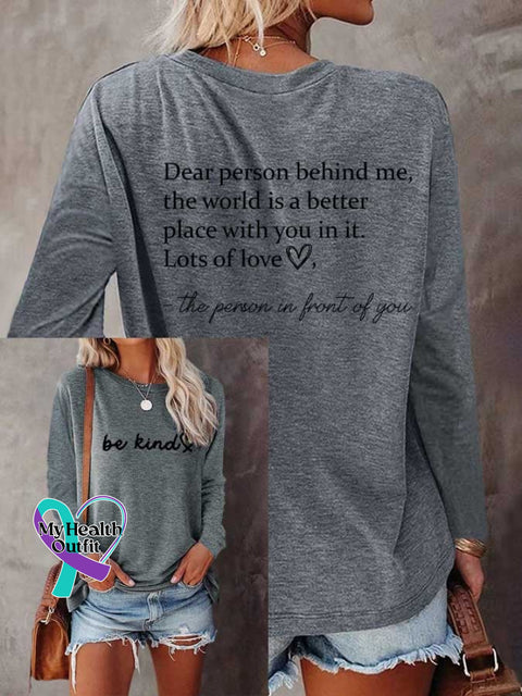 Women’s Be Kind The World Is A Better Place With You In It Print T-Shirt Grey / S