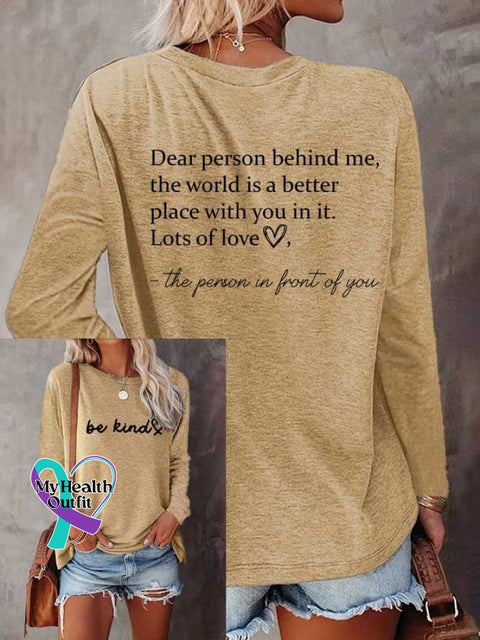 Women’s Be Kind The World Is A Better Place With You In It Print T-Shirt Khaki / S