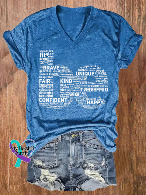 Women’s Be Kind V-neck Casual T-Shirt Blue / S