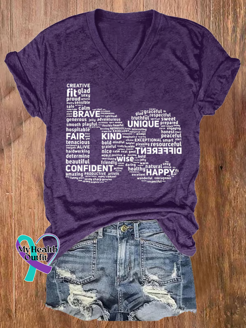Women’s Be Kind V-neck Casual T-Shirt Purple / S