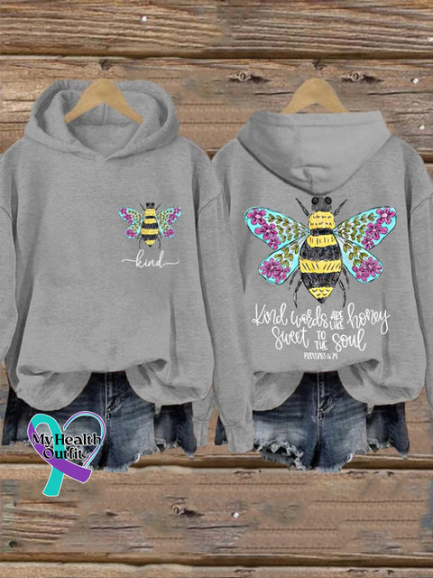 Women’s Be Kind Words Are Like Honey Sweet To The Soul Casual Hoodie Light Grey / S