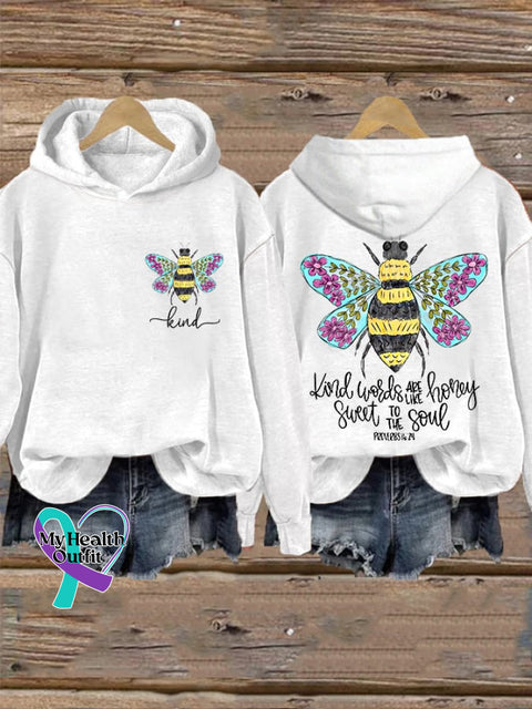Women’s Be Kind Words Are Like Honey Sweet To The Soul Casual Hoodie White / S