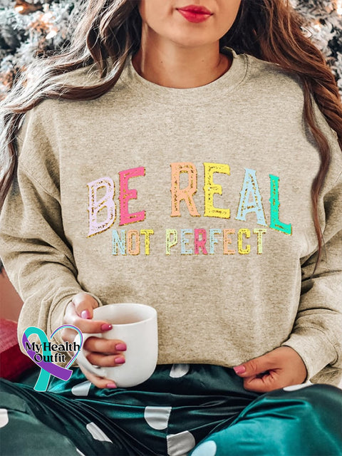 Women’s Be Real Not Perfect Sweatshirt Apricot / S