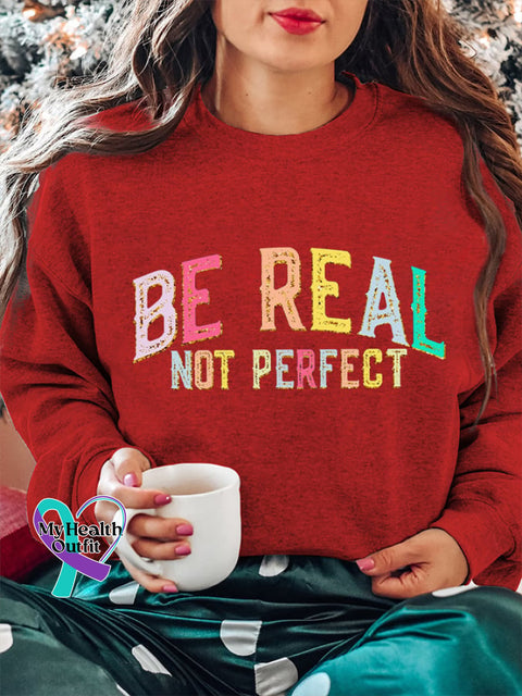 Women’s Be Real Not Perfect Sweatshirt Red / S