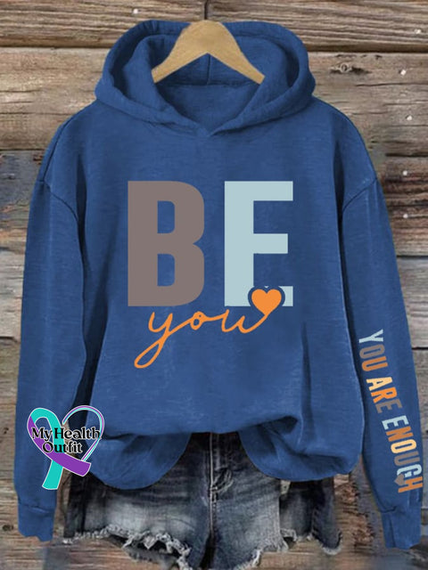 Women’s Be You Are Enough Print Hoodie Blue / S