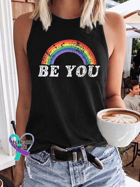 Women’s Be You Print Tank Top Black / S