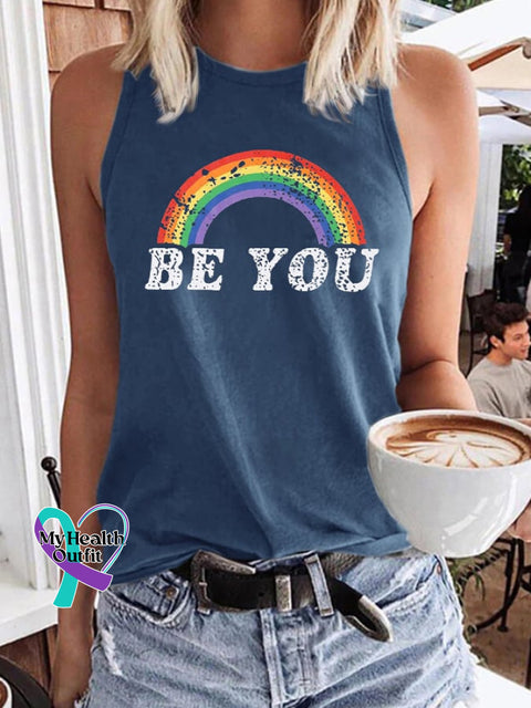Women’s Be You Print Tank Top Blue / S