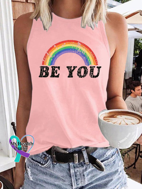Women’s Be You Print Tank Top Pink / S