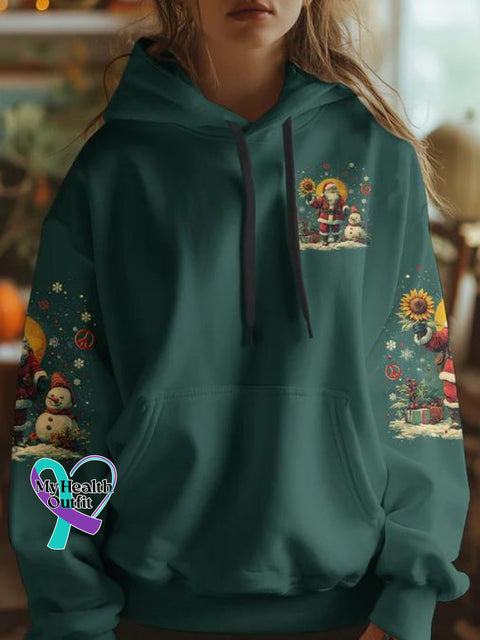 Women’s Believe In The Magic Of Christmas All Over Print Casual Hoodie Sweatshirt