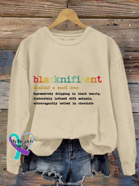 Women’s Black History Month Blacknificent Print Sweatshirt Apricot / S