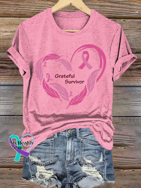 Women’s Pink Art Breast Cancer Awareness Vintage T-shirt LightPink / S