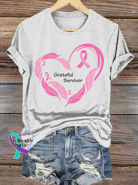 Women’s Pink Art Breast Cancer Awareness Vintage T-shirt White / S