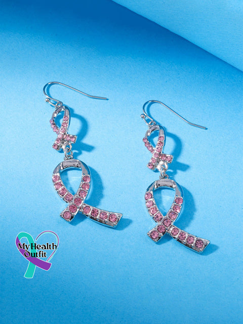 Women’s Breast Cancer Awareness Pink Ribbon Art Earrings Multicolor / Size